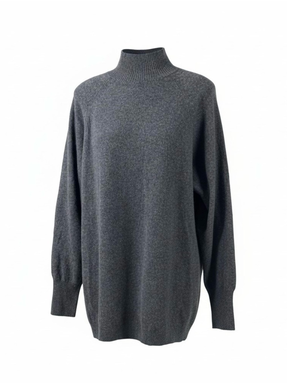 NWT SAKS FIFTH AVENUE Cashmere Dark Grey Turtleneck Sweater—Sz: S — Retail $298
